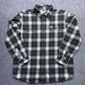 Carhartt Men's Flannel Long Sleeve Button Up Shirt XL Plaid Work Casual